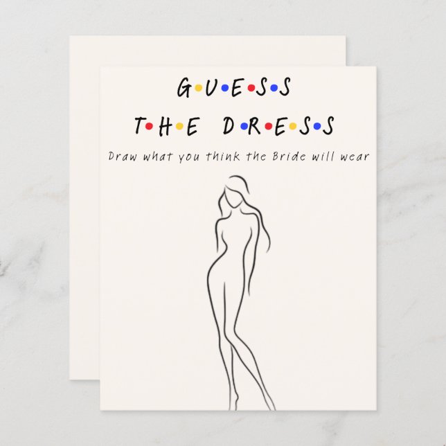 Lámina Adivina el vestido (Anverso / Reverso)
