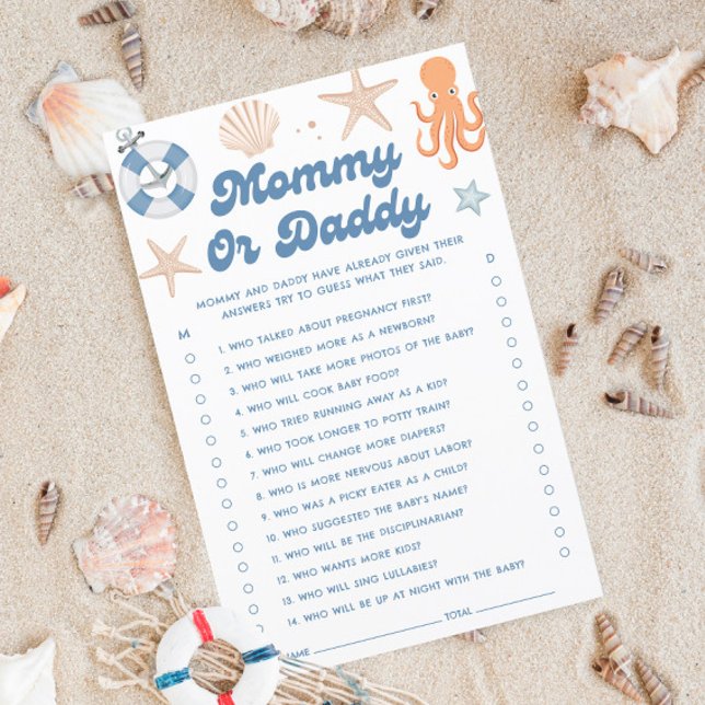 Lámina Adivina en Baby Shower de playa quién es el juego  (Subido por el creador)