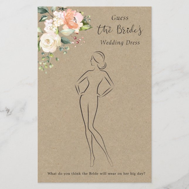 Lámina Adivina Floral El Vistazo De La Ducha De Novias (Anverso)