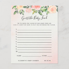 Lámina Adivina la comida para el bebé | Juego Baby Shower