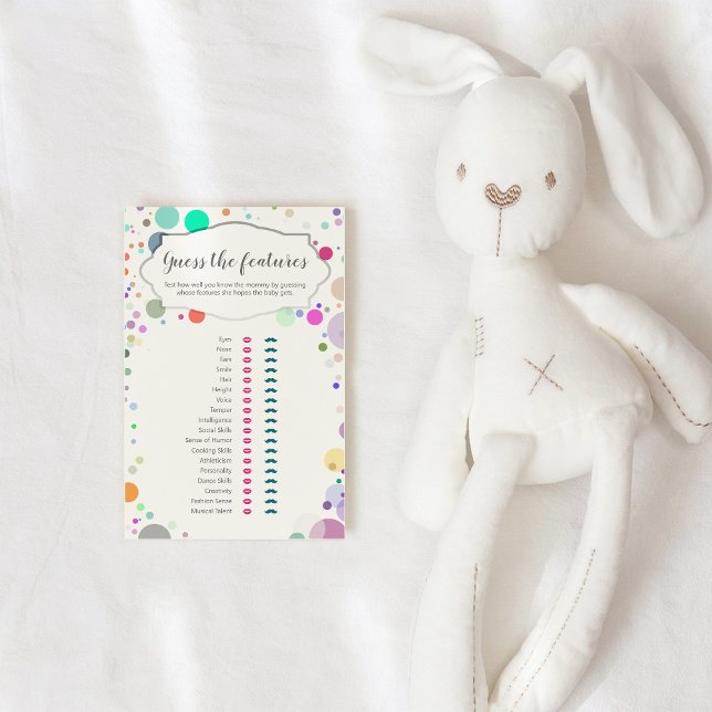 Lámina "Adivina las características" juego de ducha con t (Subido por el creador)