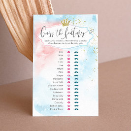 Lámina "Adivina las características" Juego revelado de gé