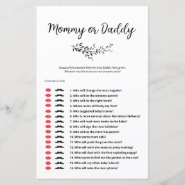 Lámina Adivina minimalista quién lo dijo, juego de mamá o