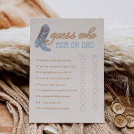 Lámina Adivina occidental quién es el juego de Baby Showe