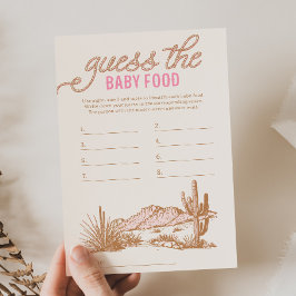 Lámina Adivina occidental rosada sobre comida para bebé