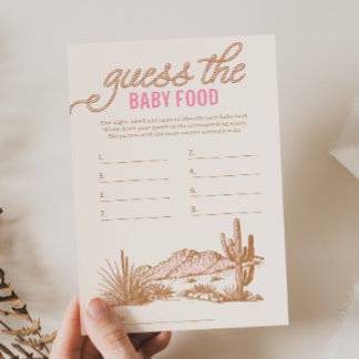 Lámina Adivina occidental rosada sobre comida para bebé