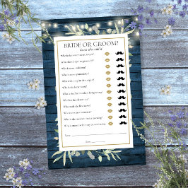 Lámina Adivina qué juego de ducha de novia verde