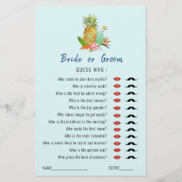 Lámina "Adivina quién" Bebidas tropicales Juego de ducha 