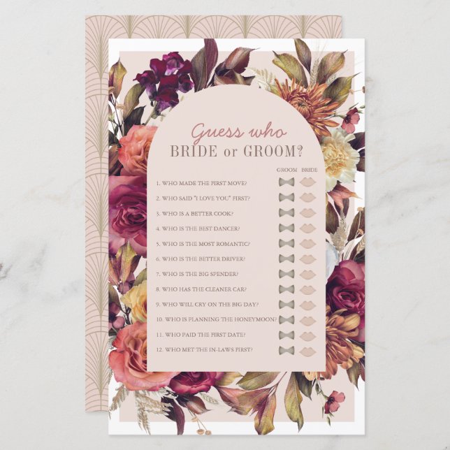 Lámina Adivina quién cae deja el juego de la ducha de nov (Anverso / Reverso)