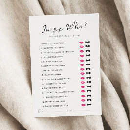 Lámina Adivina quién dijo el juego de la ducha de novia