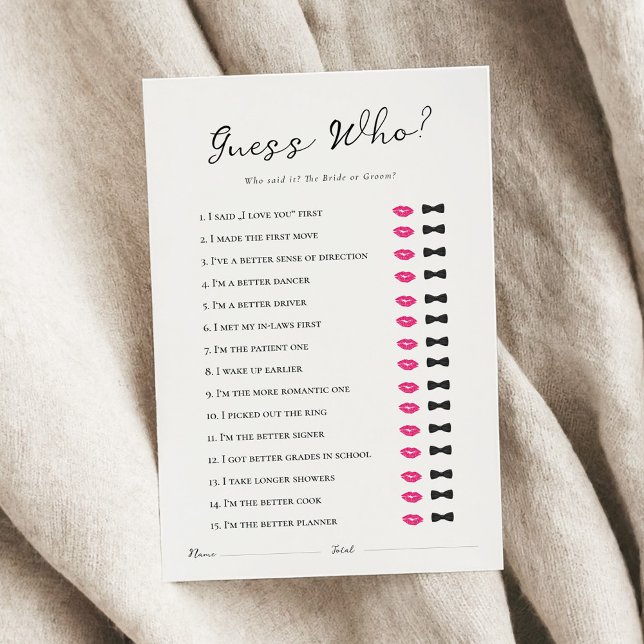 Lámina Adivina quién dijo el juego de la ducha de novia (Subido por el creador)