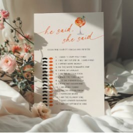 Lámina Adivina Quién Dijo Que Aperol Spritz Bridal Shower