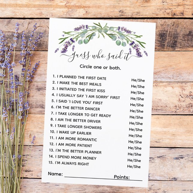 Lámina Adivina quién dijo que el juego de ducha de novia  (Subido por el creador)