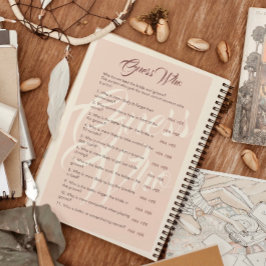 Lámina Adivina quién es el Boda Minimalista y el juego de