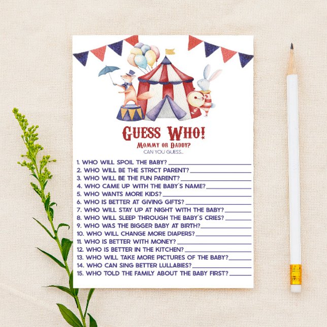 Lámina ¡Adivina quién es el Carnaval del Circo! Juego Bab (Subido por el creador)