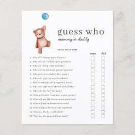 Lámina Adivina quién es el chico de los juegos de Baby Sh