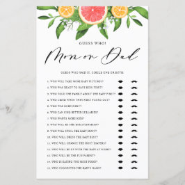 Lámina Adivina quién es el equipo de Baby Shower de mamá