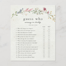 Lámina Adivina quién es el juego de Baby Shower de mamá o