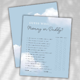 Lámina Adivina quién es el juego de Baby Shower de mamá o