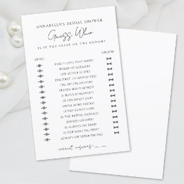 Lámina Adivina quién es el juego de ducha de novia Minima