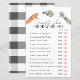 Lámina Adivina quién es el juego de ducha de novias en el