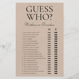 Lámina Adivina quién es el juego de ducha LGBTQ