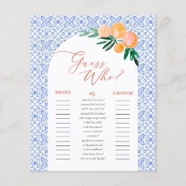 Lámina Adivina quién es el Naranja Spritz Bridal Shower G