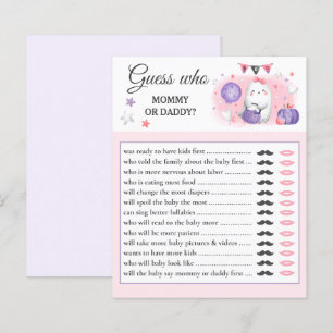 Lámina Adivina quién es el rosa del juego de Baby Shower