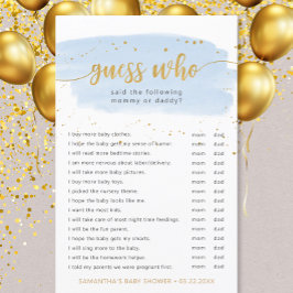 Lámina Adivina Quién es la acuarela azul y el juego de la