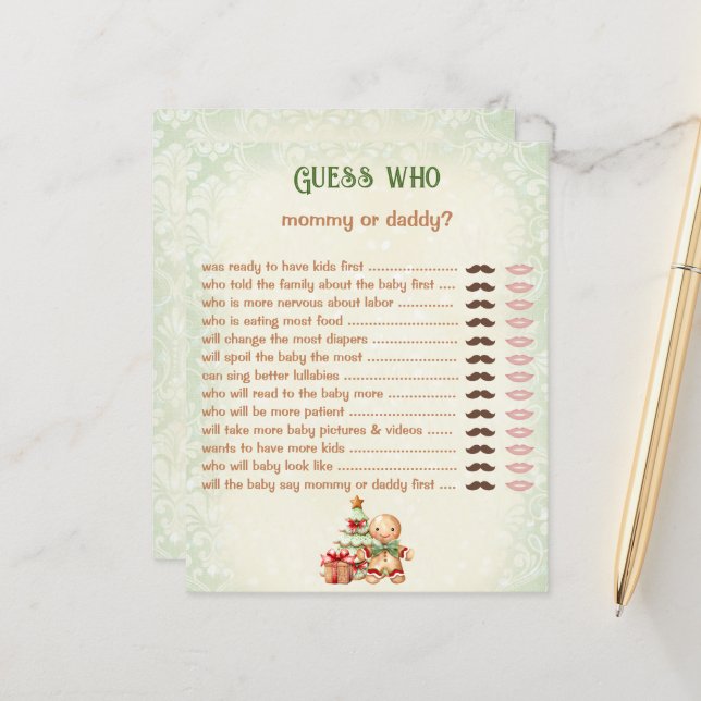 Lámina Adivina quién es la mami Daddy Classic de Baby Sho (Anverso/Reverso In Situ)