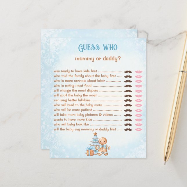 Lámina Adivina quién es la partida de Baby Shower de mamá (Anverso/Reverso In Situ)