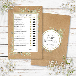 Lámina Adivina quién es la partida de Baby Shower de mamá