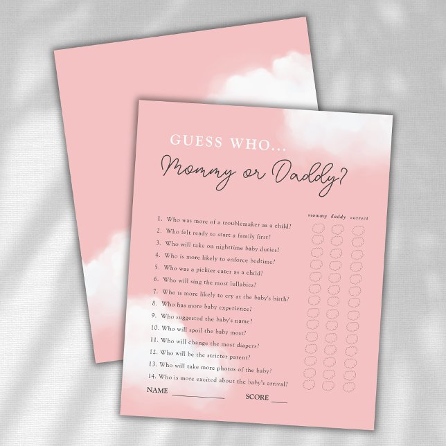 Lámina Adivina quién es la partida de Baby Shower de mamá (Subido por el creador)