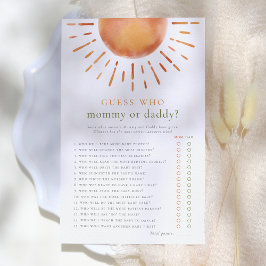 Lámina Adivina quién es mamá o papá Sunshine Baby Shower