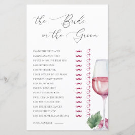 Lámina Adivina quién es Vino antes del juego de ducha de 