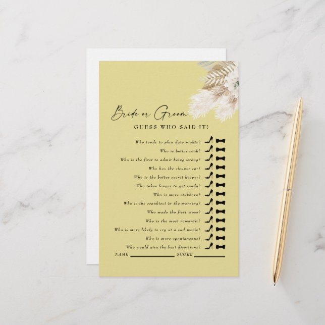 Lámina Adivina Quién Lo Dijo? Juego de duchas amarillas (Anverso/Reverso In Situ)