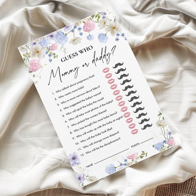 Lámina Adivina quién | Mamá o papá | Juego Baby Shower (Subido por el creador)