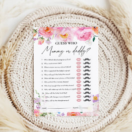 Lámina Adivina quién | Mamá o papá | Juego Baby Shower