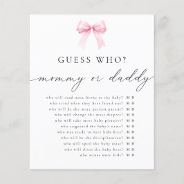 Lámina Adivina Quién Mamá o Papá Juego de Baby Shower Coq