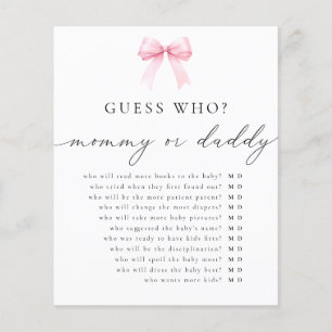 Lámina Adivina Quién Mamá o Papá Juego de Baby Shower Coq