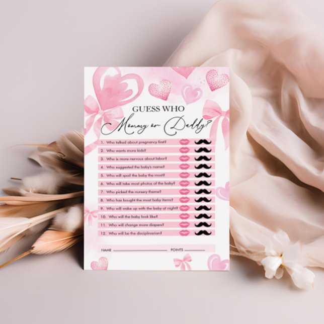 Lámina Adivina quién, mamá o papá, juego de Baby Shower d (Subido por el creador)