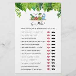 Lámina Adivina ¿Quién mamá o papá? Juego de Baby Shower D