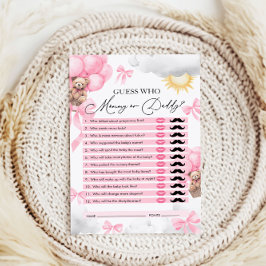 Lámina Adivina quién, mamá o papá, lleva un juego de Baby