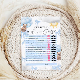 Lámina Adivina quién, mamá o papá, lleva un juego de Baby