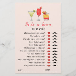 Lámina Adivina Quién toma el cóctel