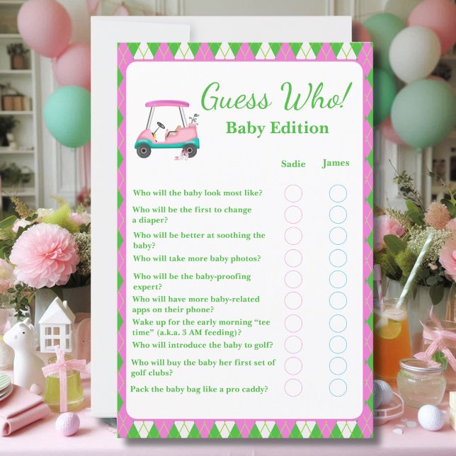 Lámina ¿Adivinan Quién? Carro de golf Baby Shower de Mamá (Subido por el creador)
