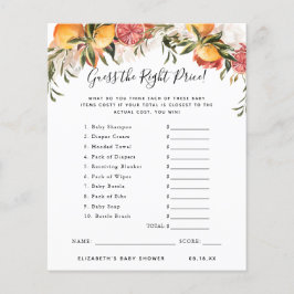 Lámina Adivinar El Precio | Juego Baby Shower