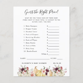 Lámina Adivinar El Precio | Juego Baby Shower