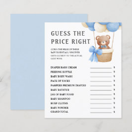 Lámina Adivinar El Precio | Juego de Baby Shower Cute Ted
