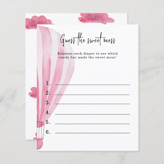 Lámina Adivinen el dulce desorden - juego de ducha de beb (Anverso / Reverso)